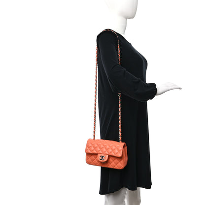 Chanel Lambskin Quilted Mini Rectangular Flap Orange 2 of 12
