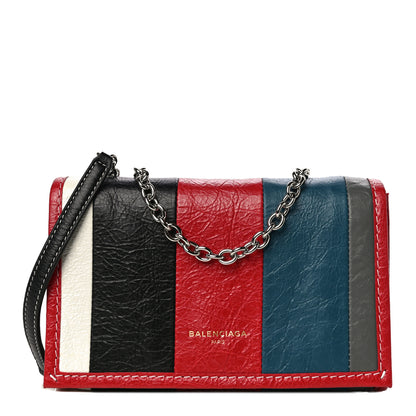 Balenciaga Agneau Arena Multicolore Bazar Chain Shoulder Bag Grey White Black Red Blue 1 of 9