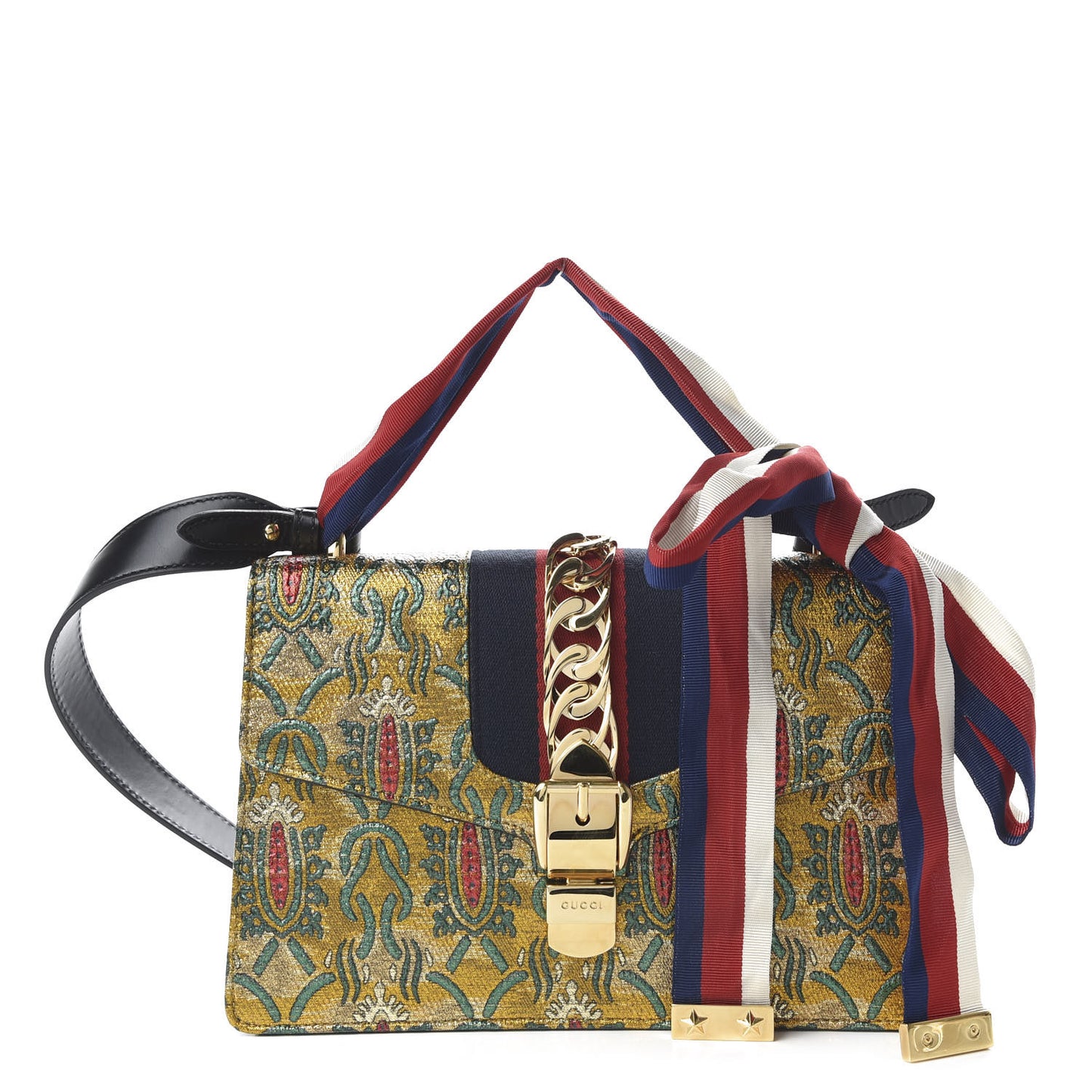 Iridescent Brocade Small Sylvie Shoulder Bag Gold