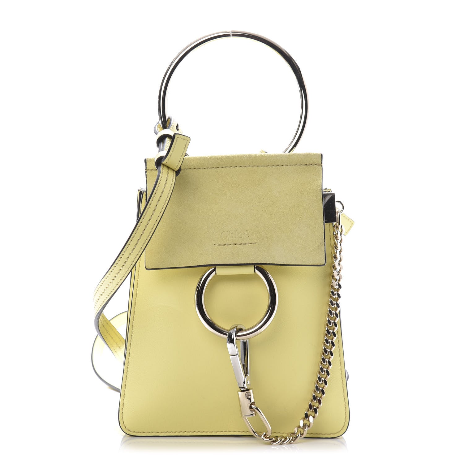 Chloe Suede Calfskin Mini Faye Bracelet Bag Lemonade 1 of 12