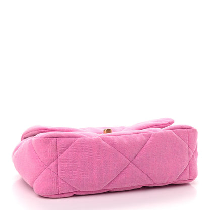 Chanel Denim Quilted Medium Chanel 19 Flap Neon Pink 4 of 9