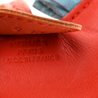 Hermes Milo Lambskin Grigri Rodeo Horse Bag Charm PM Capucine Celeste Cornaline 4 of 4