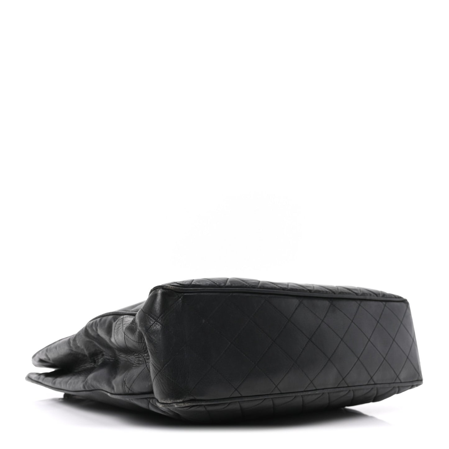 Lambskin Quilted CC Shopping Tote Black