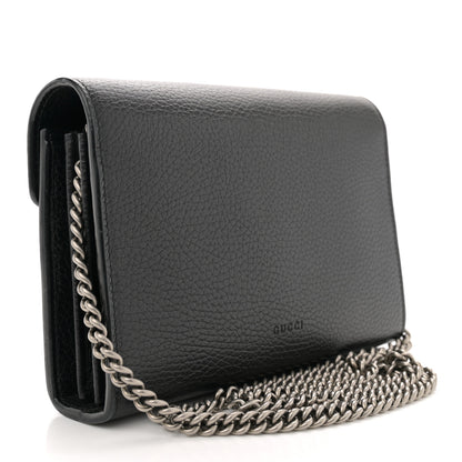 Gucci Calfskin Mini Dionysus Chain Wallet Black 3 of 11