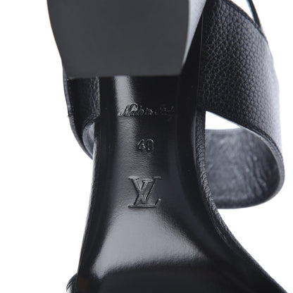 Louis Vuitton Grained Calfskin Horizon Sandals 40 Black 7 of 11