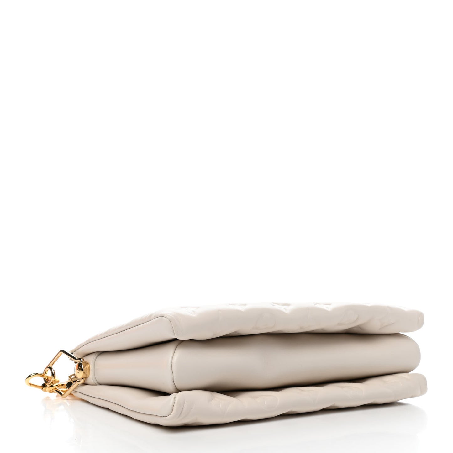 Lambskin Embossed Monogram Coussin PM Beige Cream