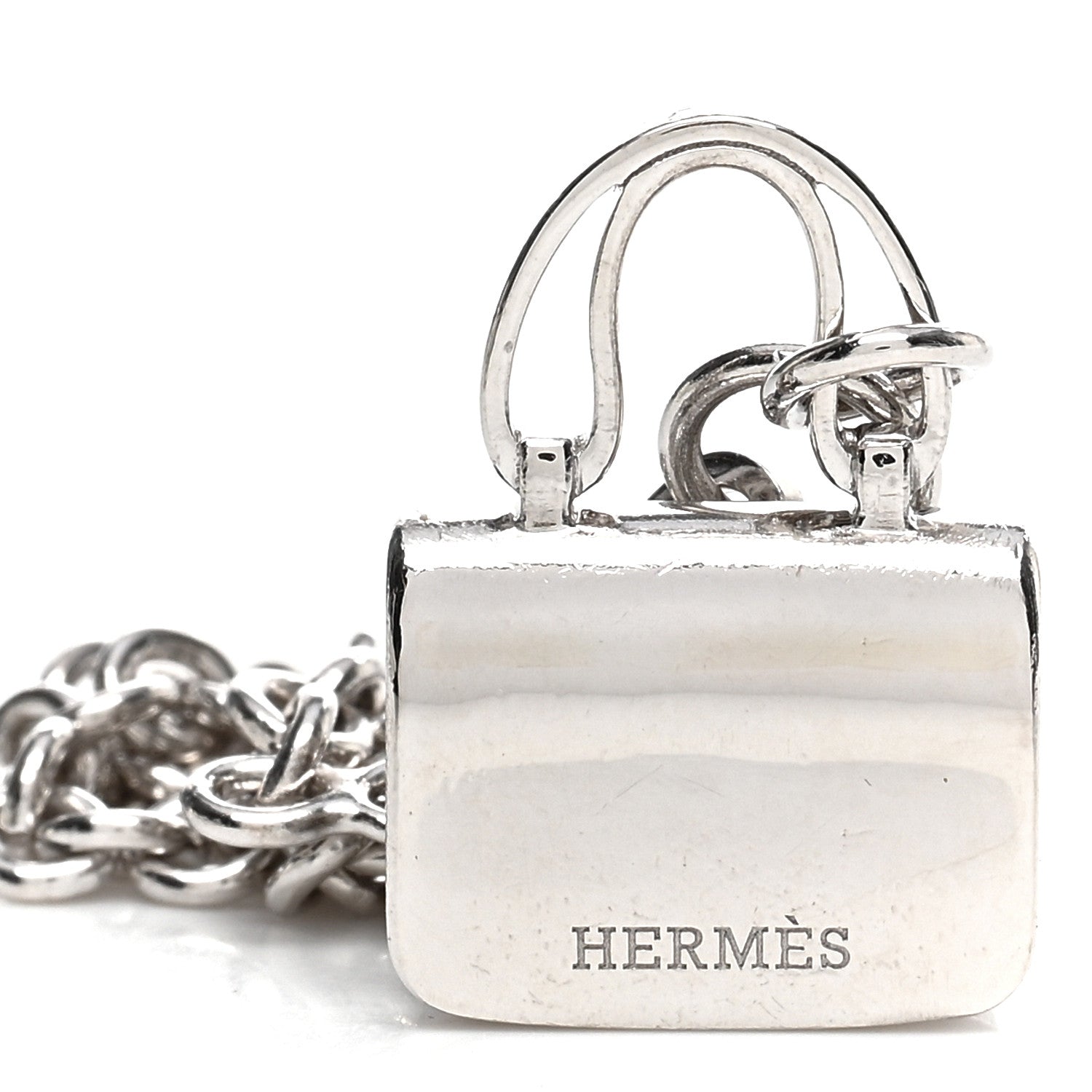 Hermes 18K White Gold Diamond Constance Amulettes Bracelet SH 3 of 4