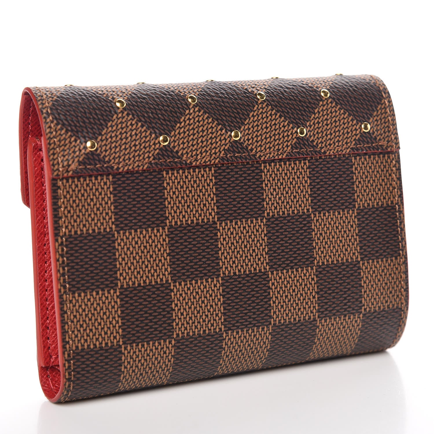 Louis Vuitton Damier Ebene Studded Victorine Wallet Cherry 3 of 7