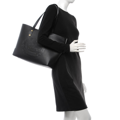 Burberry Calfskin Crest Embossed Small Tote Black 2 of 7