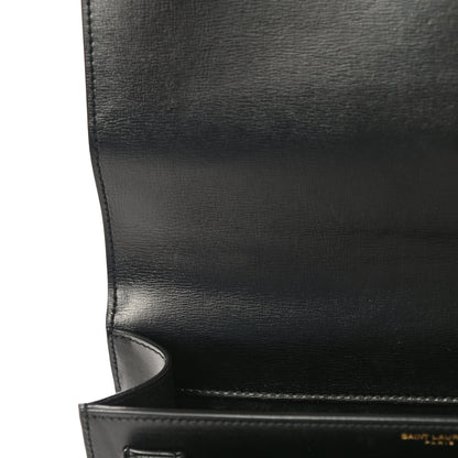 Saint Laurent Smooth Calfskin Medium Monogram Sunset Satchel Black 11 of 11
