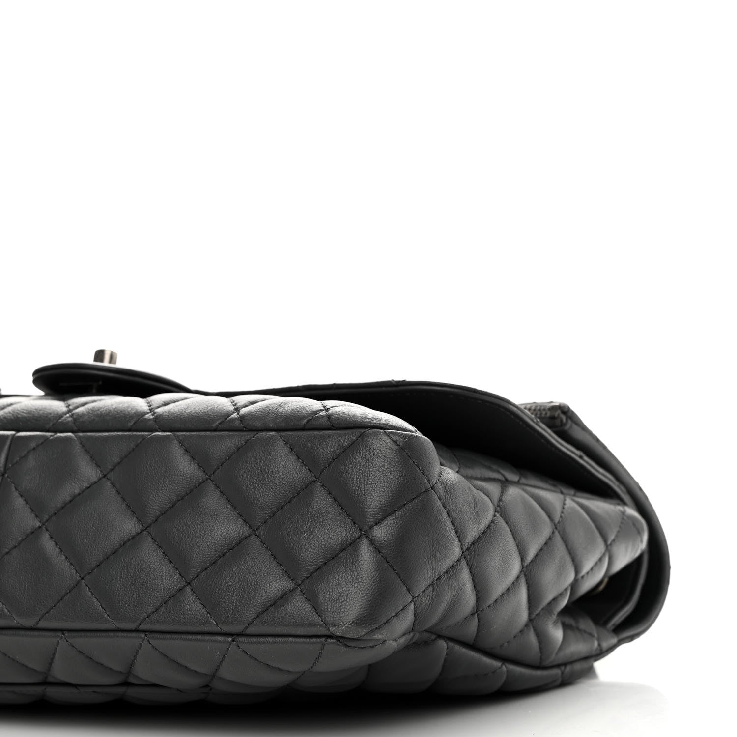 Chanel Lambskin Quilted Jumbo Multi Flap Bag Dark Grey 10 of 10