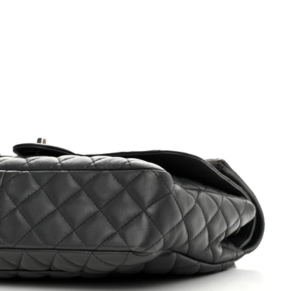 Chanel Lambskin Quilted Jumbo Multi Flap Bag Dark Grey 10 of 10