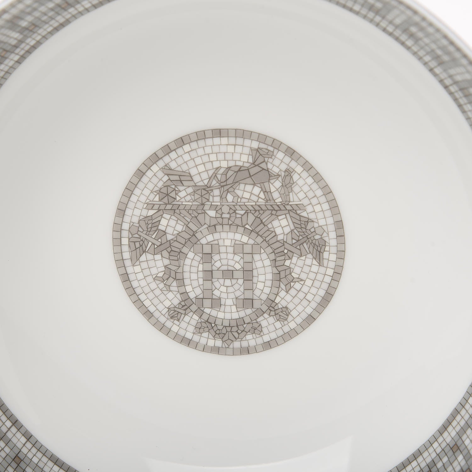 Hermes Porcelain Mosaique Au 24 Platine Cereal Bowl Set of 2 5 of 6