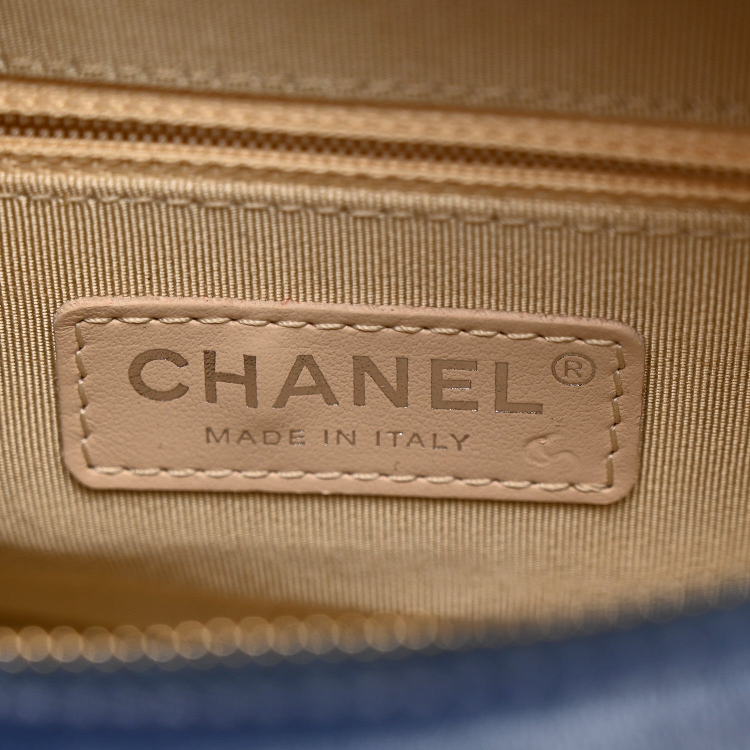 Chanel Rattan Calfskin Small Gabrielle Hobo Beige Navy 6 of 10