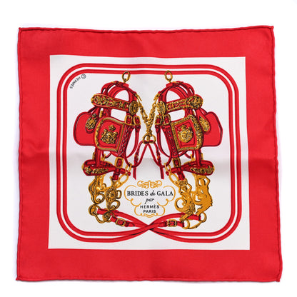 Hermes Silk Brides de Gala Nano Scarf 20 Rouge White Or 1 of 4
