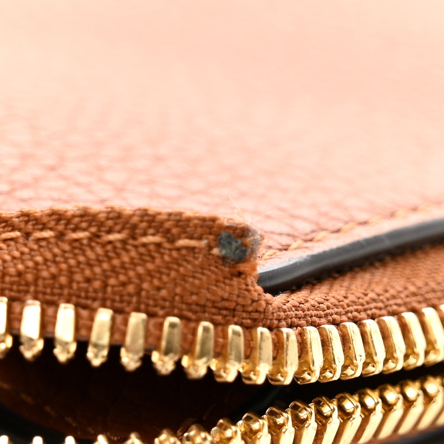 Calfskin Alphabet Flat Pouch Clutch Tan