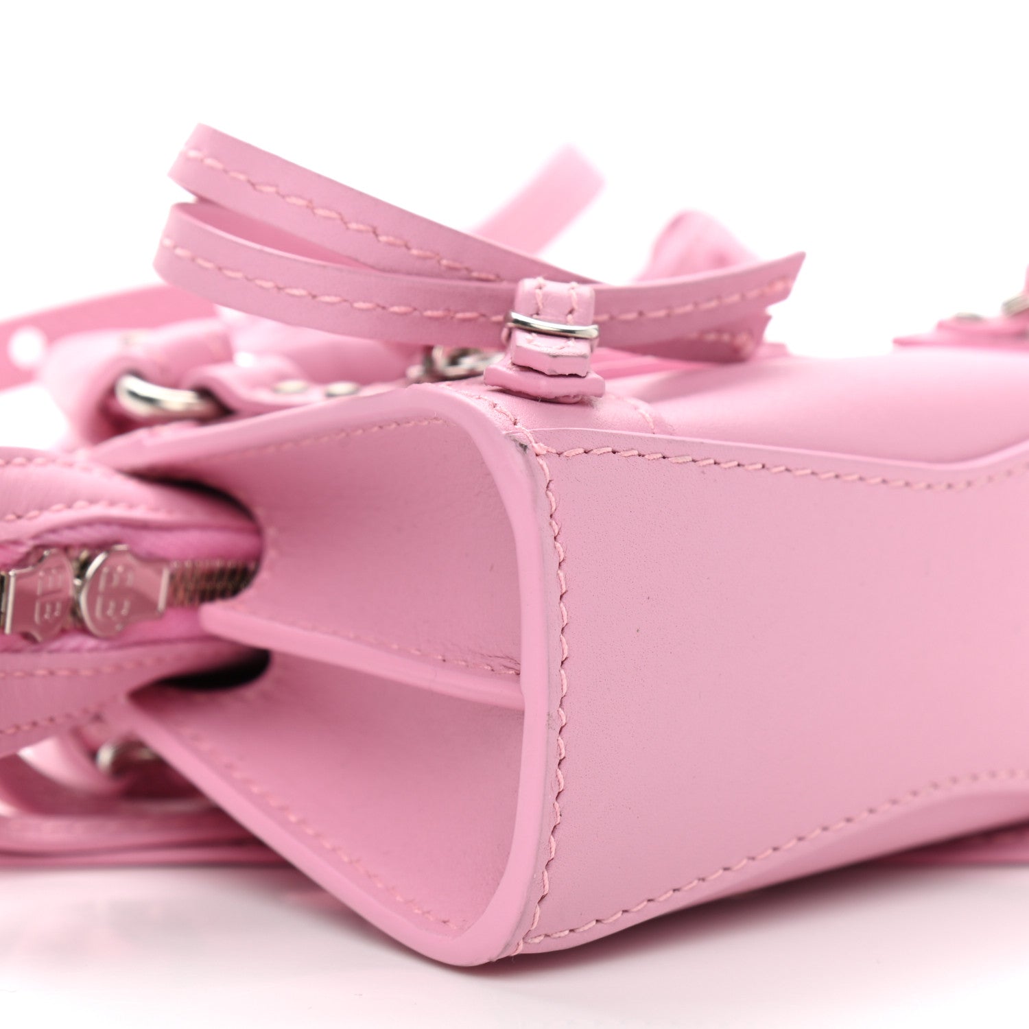 Balenciaga Smooth Calfskin Neo Classic Silver Hardware Super Nano City Crossbody Candy Pink 9 of 10