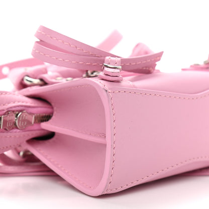 Balenciaga Smooth Calfskin Neo Classic Silver Hardware Super Nano City Crossbody Candy Pink 9 of 10