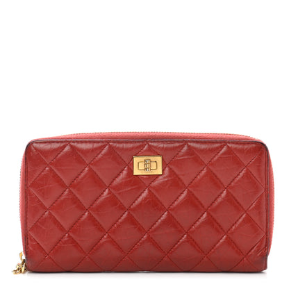 Chanel Calfskin Quilted Reissue Zip Around Wallet Red 1 of 10