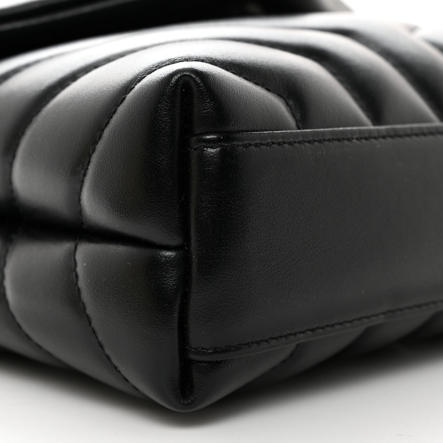 Calfskin Y Quilted Monogram Toy Loulou Crossbody Bag Black