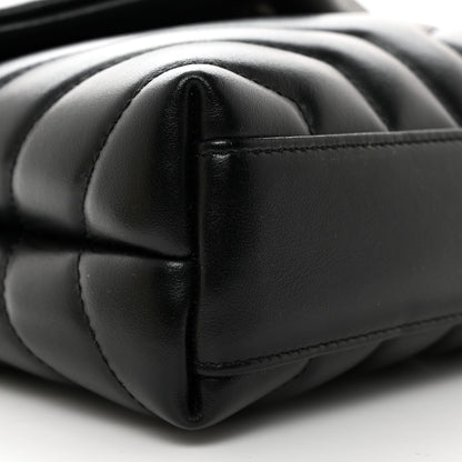 Saint Laurent Calfskin Y Quilted Monogram Toy Loulou Crossbody Bag Black 9 of 11