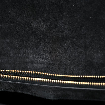 Saint Laurent Suede Mixed Matelasse Tri-Quilt Large Monogram Envelope Satchel Black 15 of 25