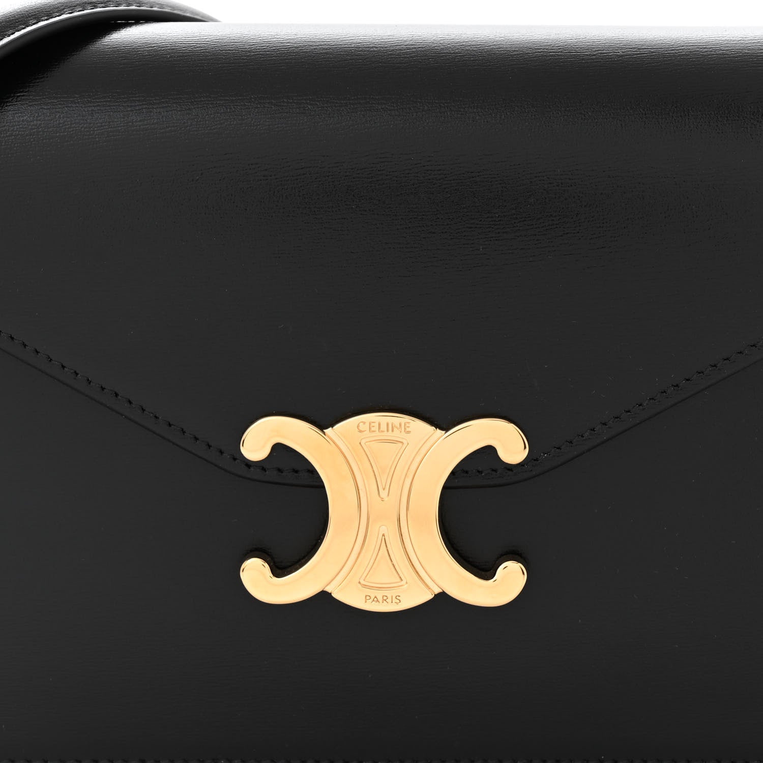 Celine Shiny Calfskin Triomphe Margo Wallet on Chain Black 8 of 11