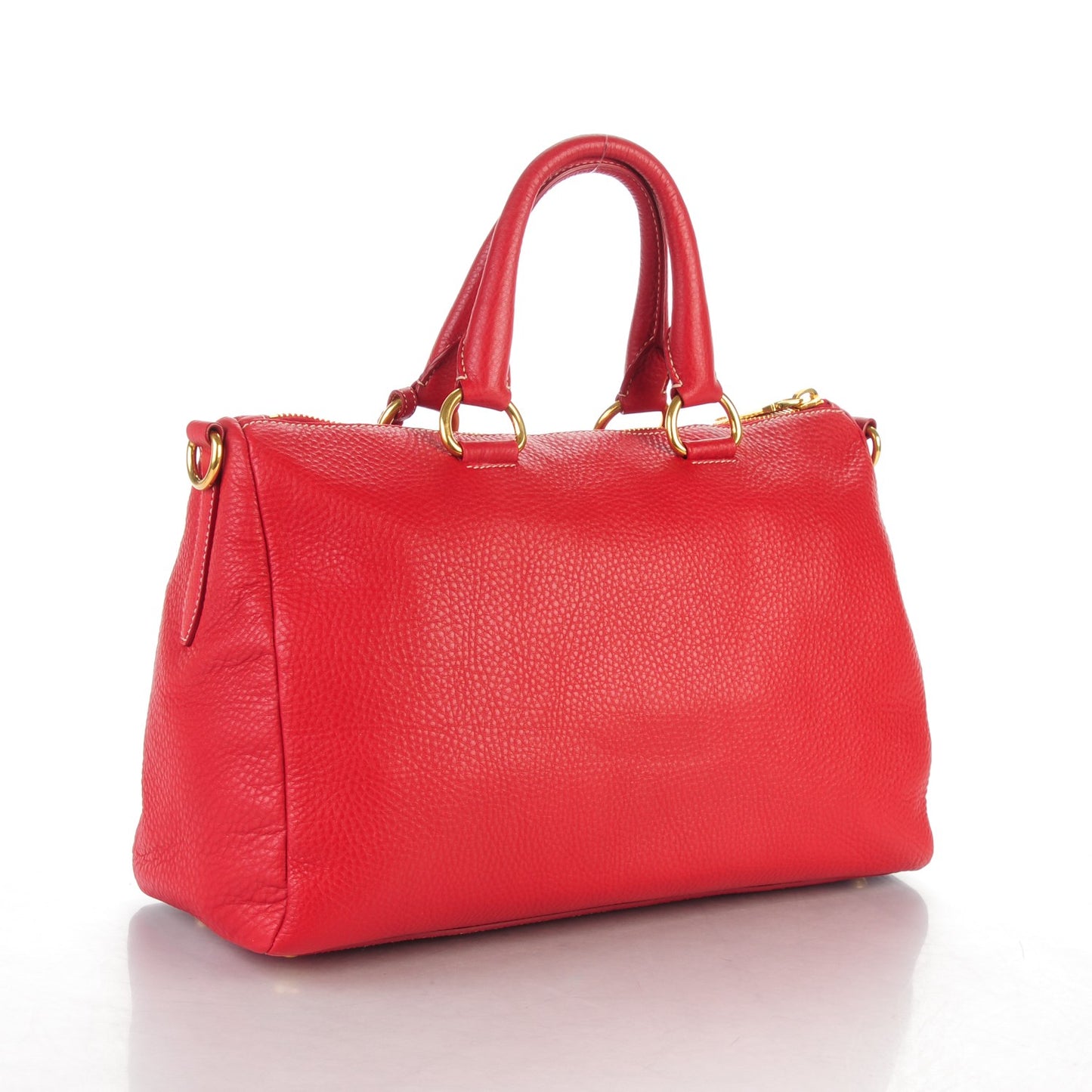 Vitello Daino Top Handle Shoulder Bag Rosso