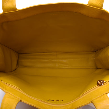 Chanel Caviar CC Tote Yellow 5 of 12