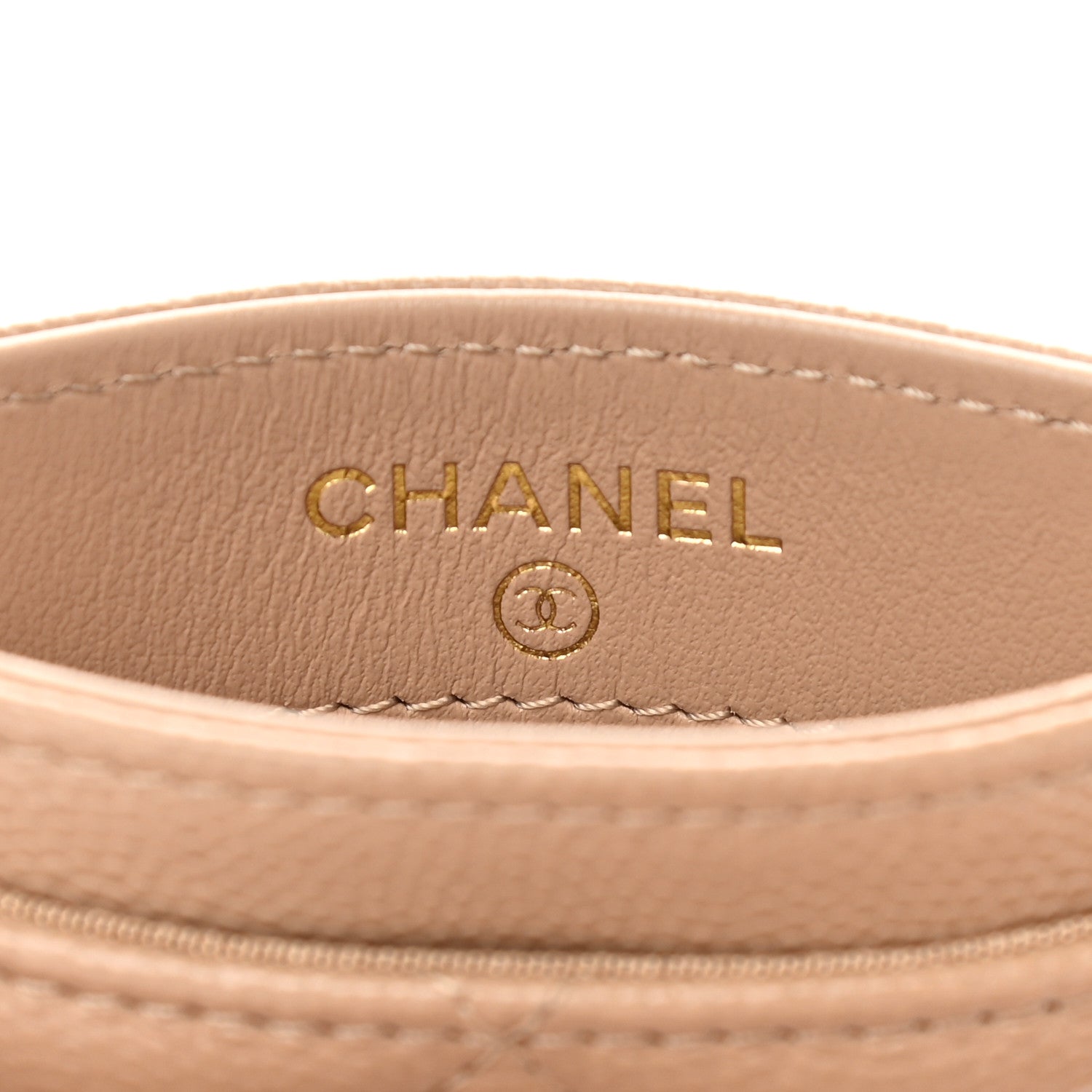 Chanel Caviar Quilted Crystal Card Holder Beige 6 of 9