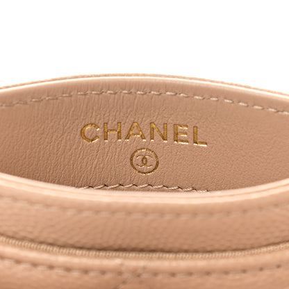 Chanel Caviar Quilted Crystal Card Holder Beige 6 of 9