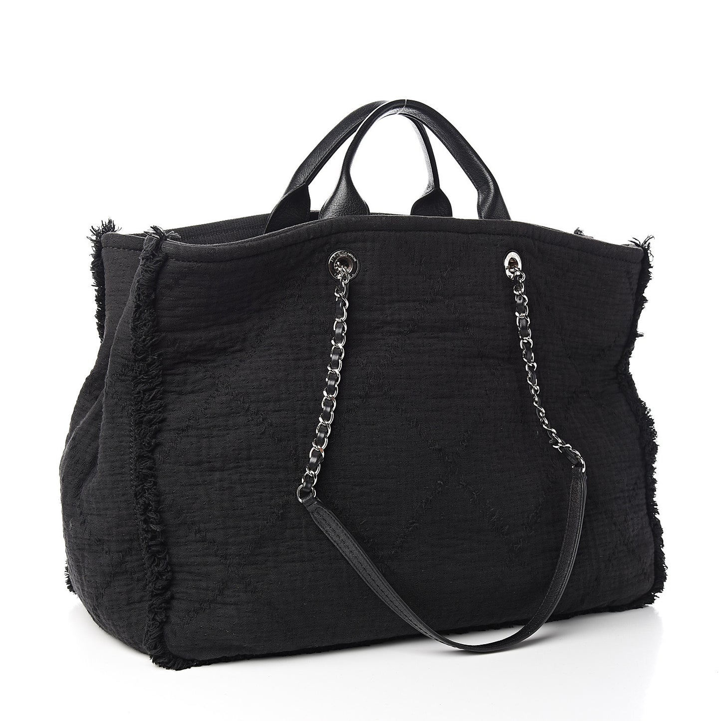 Canvas Extra Large Double Face Shopping Tote Black