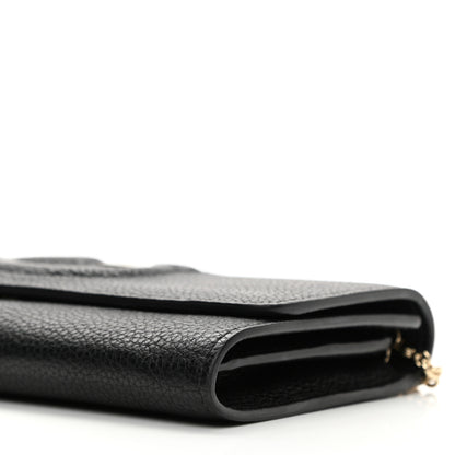 Salvatore Ferragamo Calfskin City Wallet On Chain Black 10 of 11