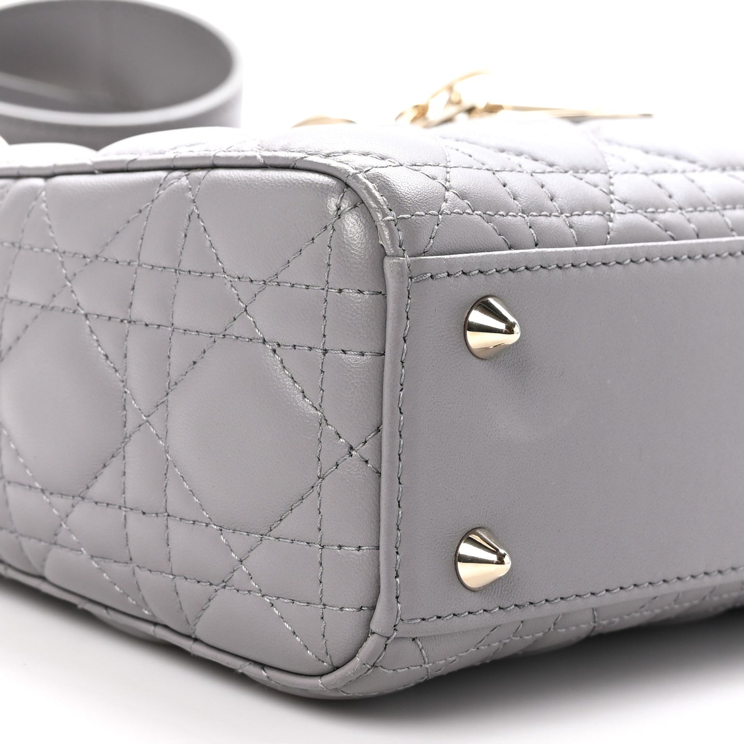 Lambskin Cannage Small My ABCDior Lady Dior Grey
