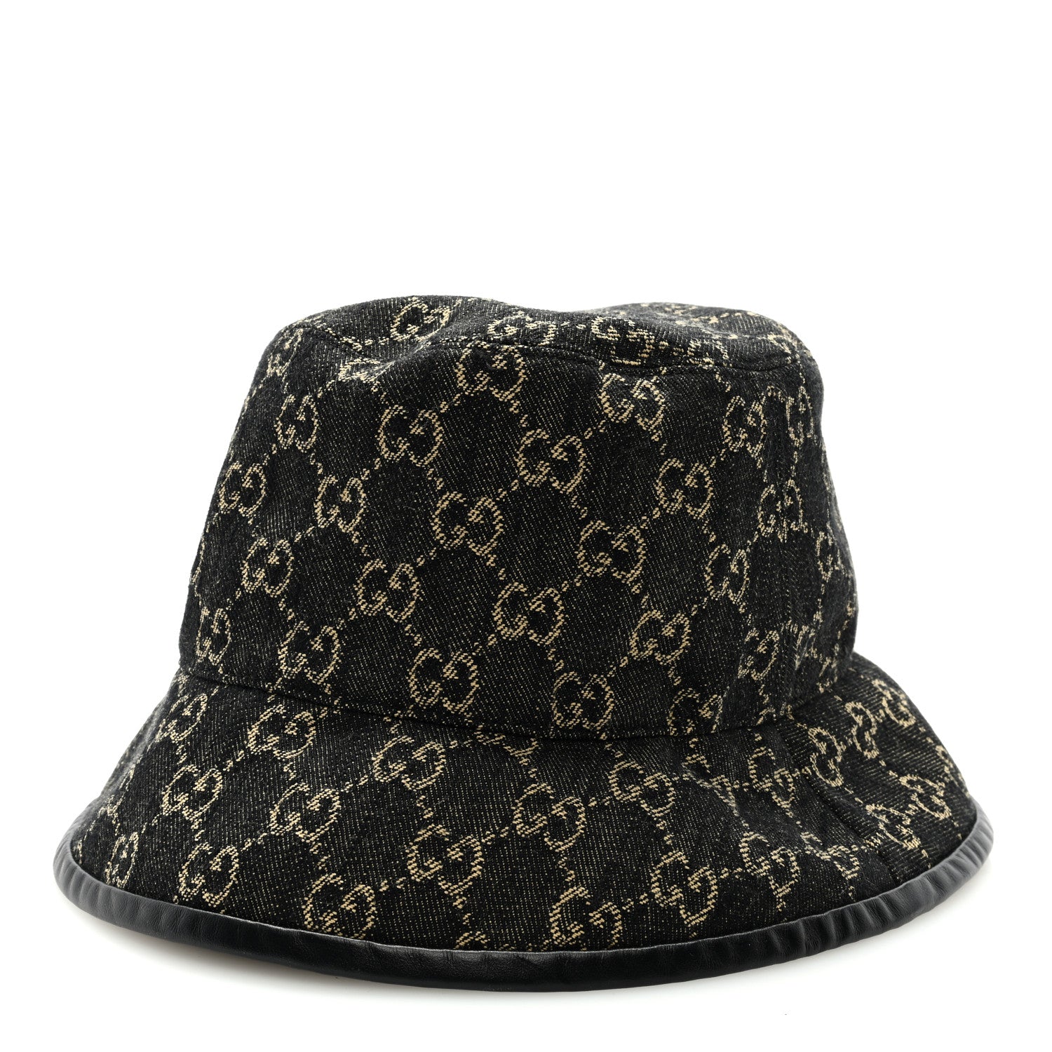 Gucci Jacquard Denim GG Monogram Oscar Bucket Hat M Black Ivory 3 of 7