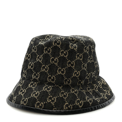 Gucci Jacquard Denim GG Monogram Oscar Bucket Hat M Black Ivory 3 of 7