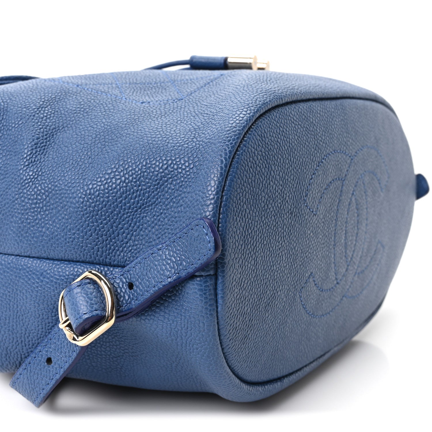 Chanel Caviar Quilted Backpack Blue 8 of 9