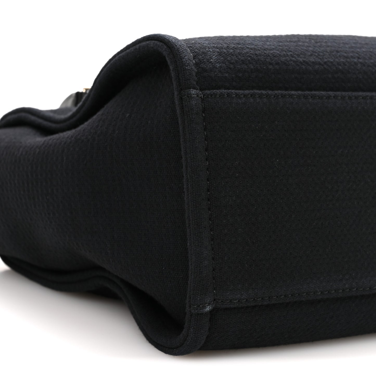 Mixed Fibers Calfskin  Small Deauville Tote Black