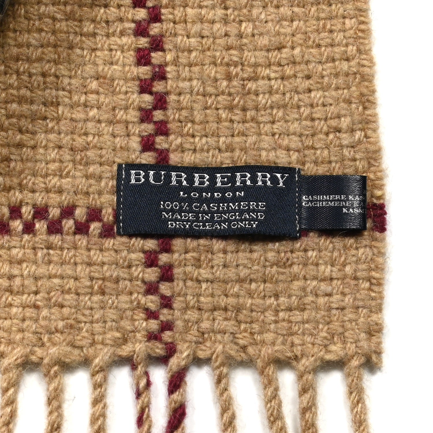 Burberry Cashmere Vintage Check Fringe Scarf 3 of 3