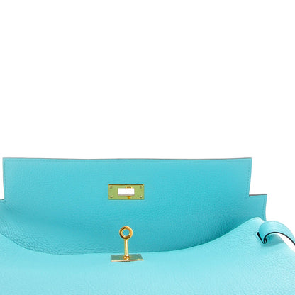 Hermes Togo Kelly Retourne 32 Bleu Atoll 24 of 25