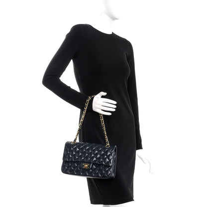 Chanel Lambskin Quilted Medium Double Flap Navy 2 of 15