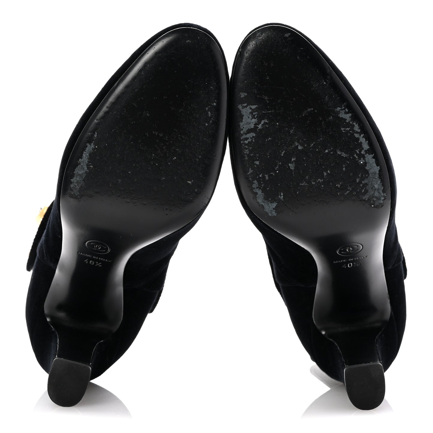 Velvet Short Boots 40.5 Black