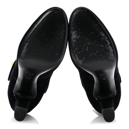 Chanel Velvet Short Boots 40.5 Black 6 of 9