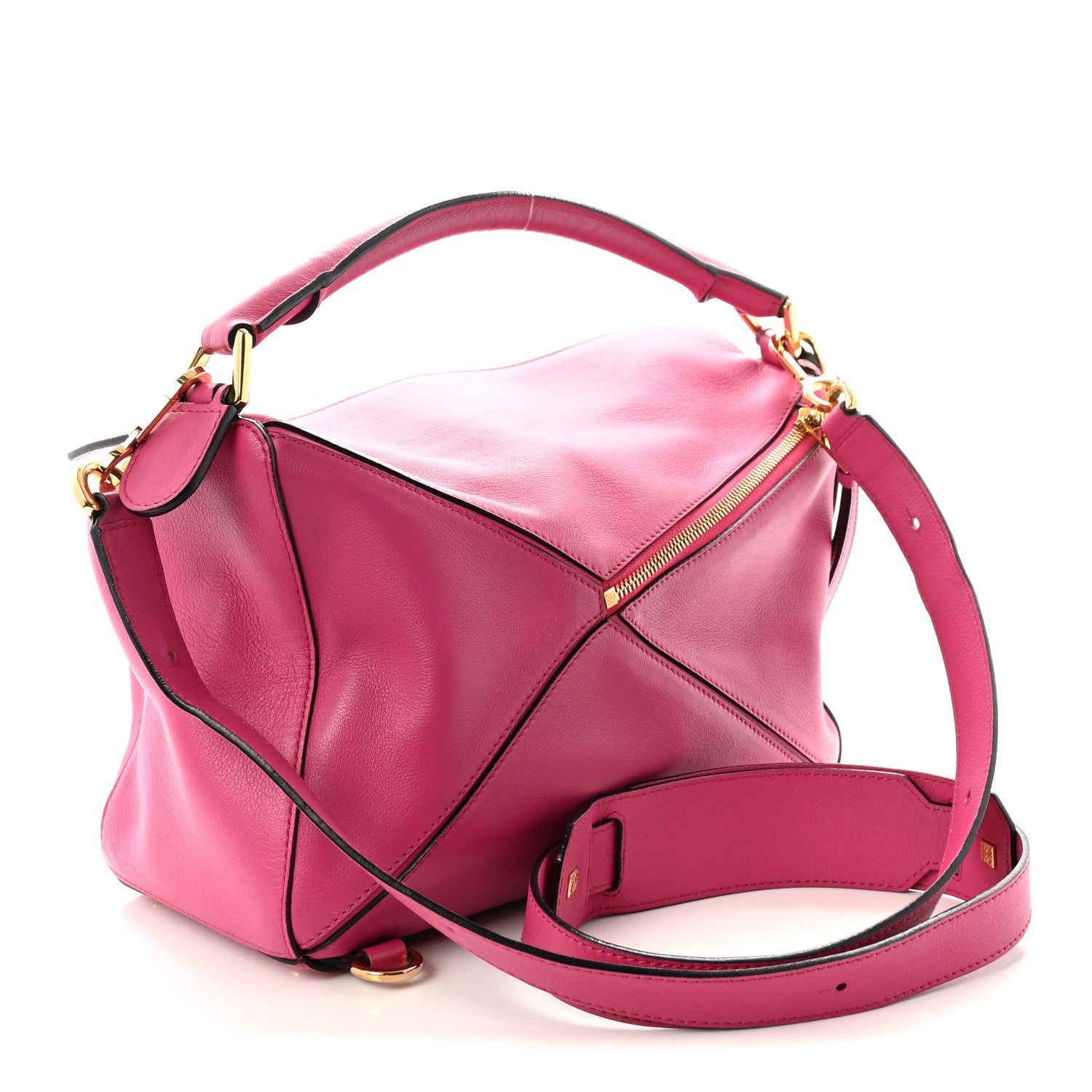 Loewe Calfskin Medium Puzzle Bag Fuchsia 1912082 – FASHIONPHILE