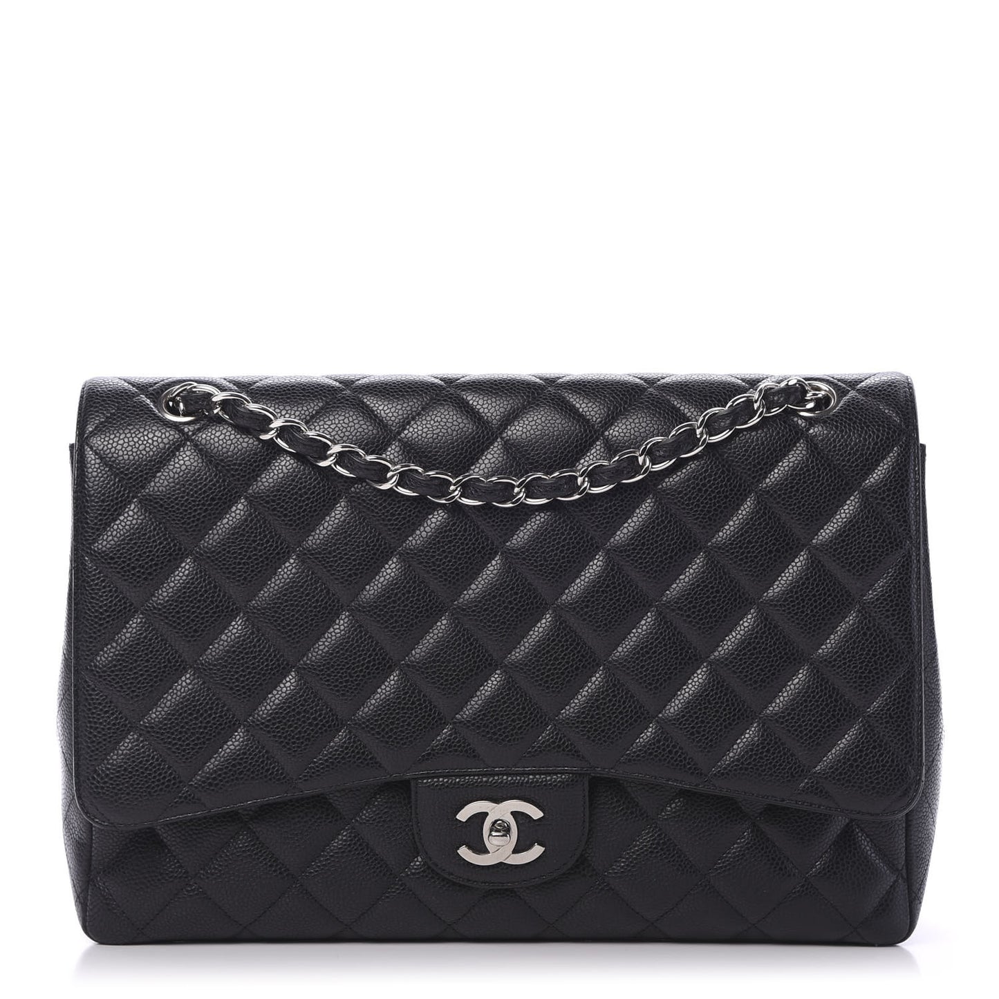 Caviar Quilted Maxi Single Flap Black