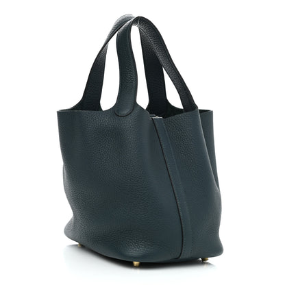 Hermes Taurillon Clemence Picotin Lock 18 PM Vert Cypress 3 of 10