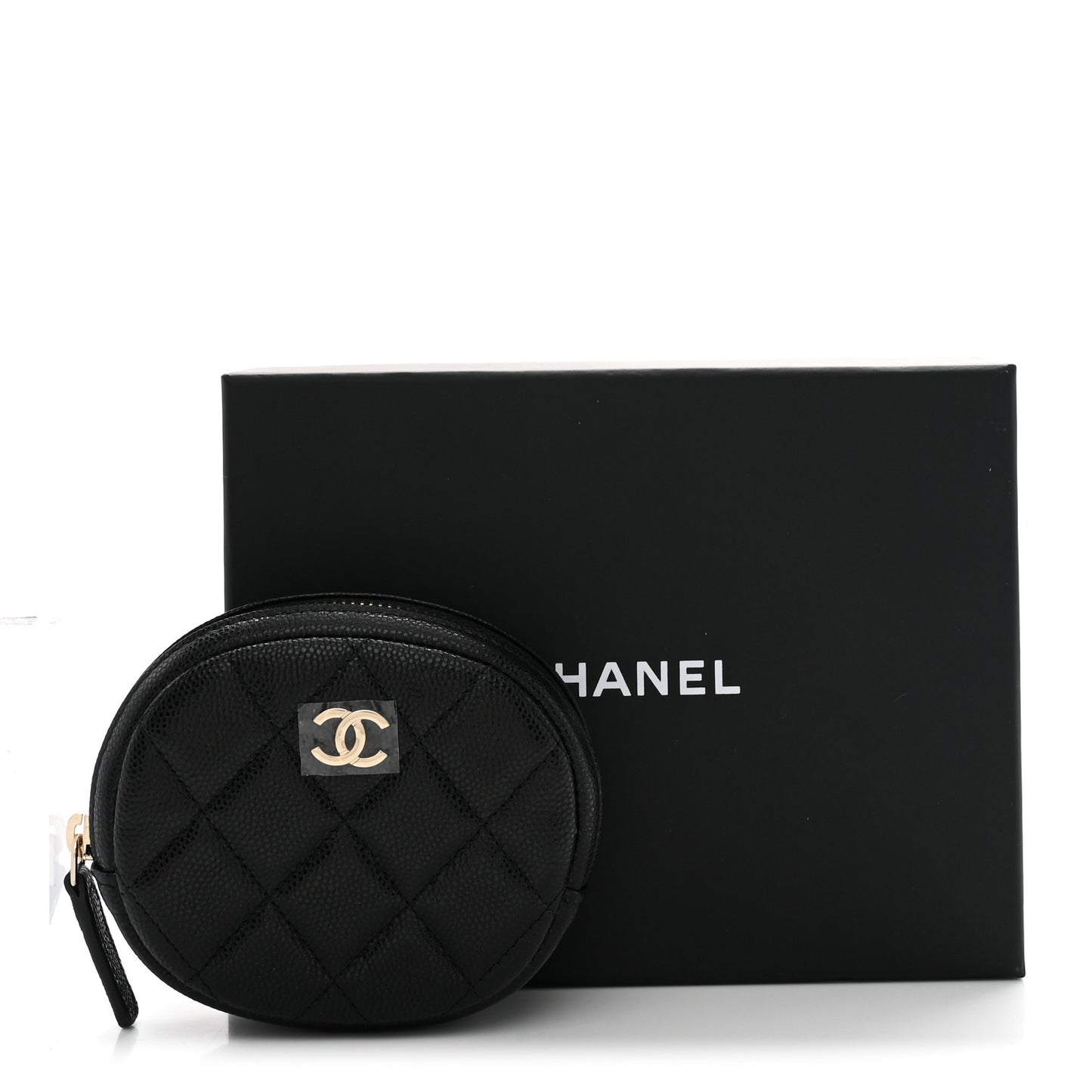 Caviar Quilted Zip Around Classic Coin Purse Black