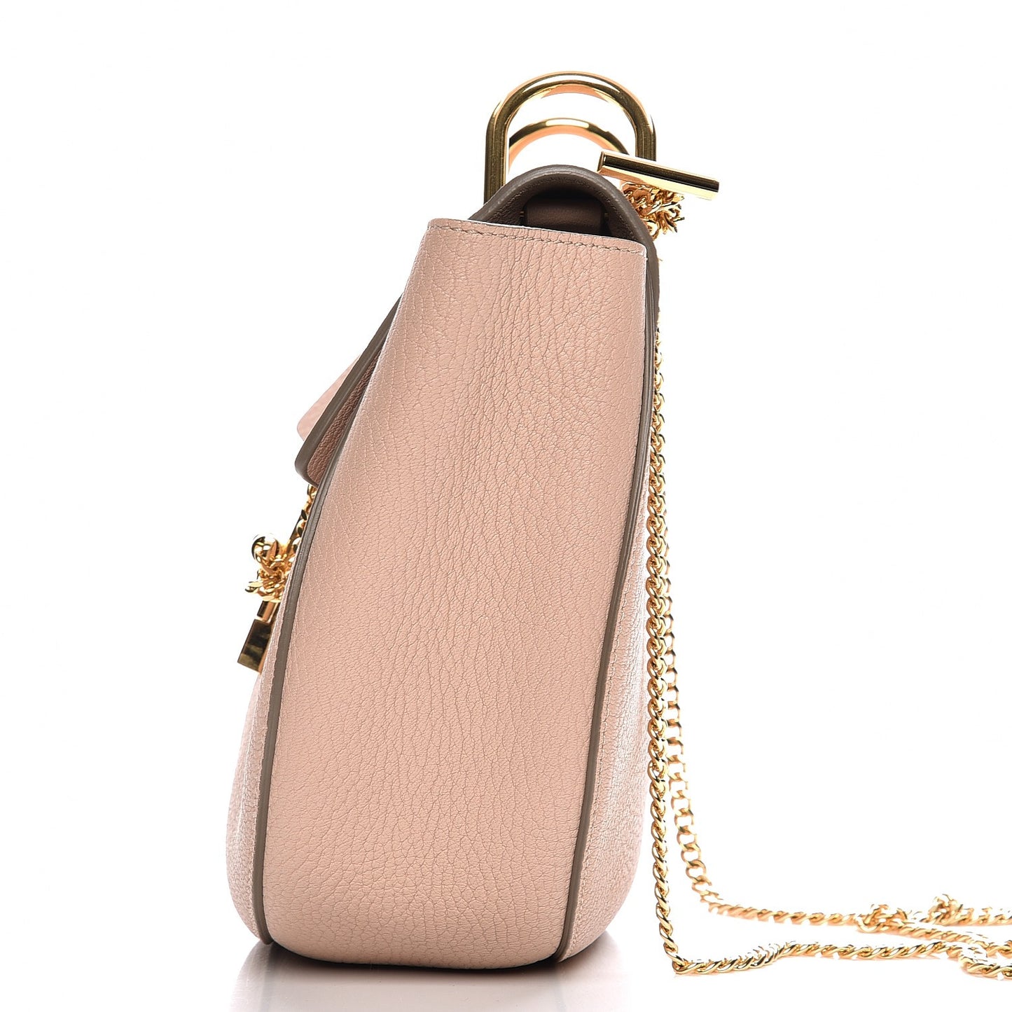 Grained Lambskin Drew Shoulder Bag Cement Pink
