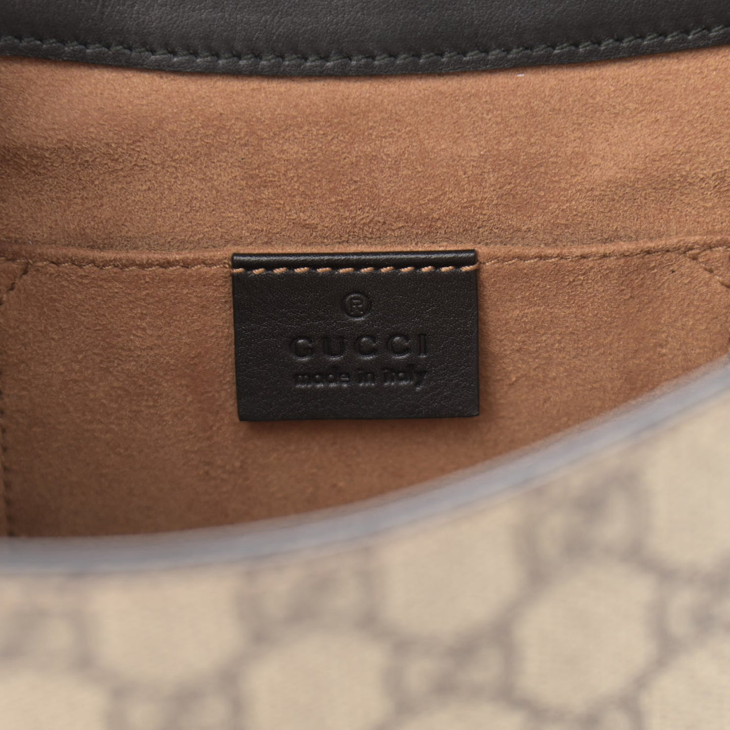 GG Supreme Monogram Web Medium Padlock Messenger Shoulder Bag Black