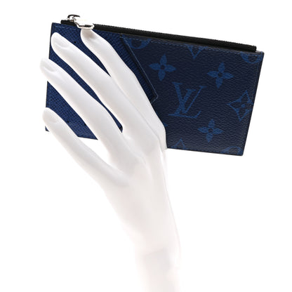 Louis Vuitton Monogram Taiga Coin Card Holder Cobalt 2 of 7